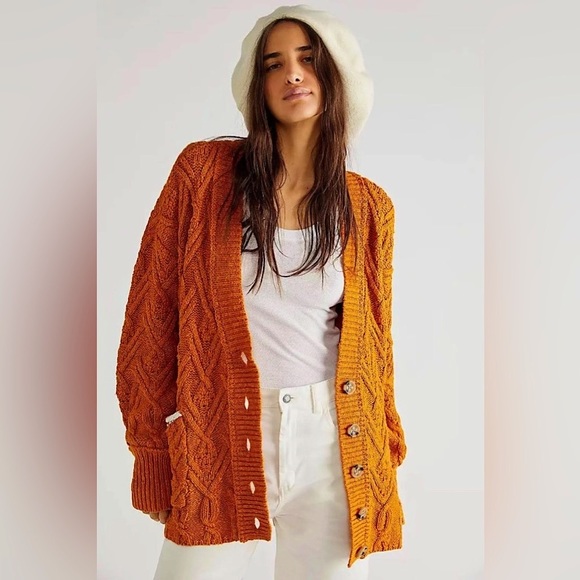 NEW Free People Montana Cable Cardigan - Picture 2 of 15